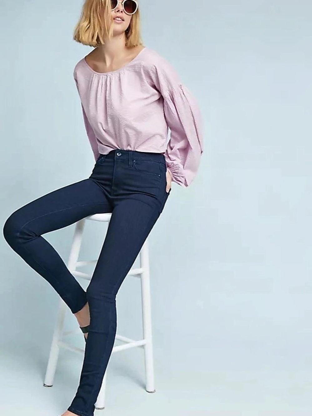 PAIGE Leggy Ultra Skinny Jeans in Blue Waist 25 Like New